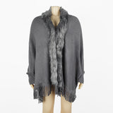 Fringed Cape Shawl Cape Cardigan Sweater