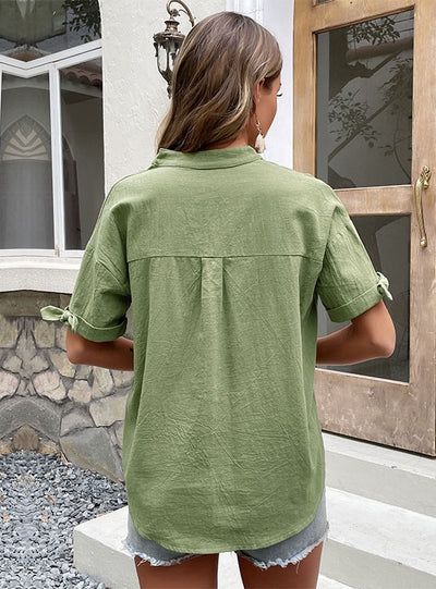 Casual Short Sleeves Pocket Shirt