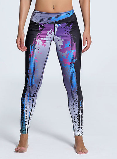 Printed Letter Trousers Ladies Elastic Sporting Pants