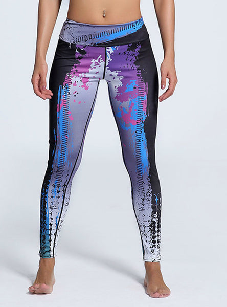 Printed Letter Trousers Ladies Elastic Sporting Pants