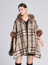 Hood Shawl Cloak Ladies Woolen Loose Coat Cardigan