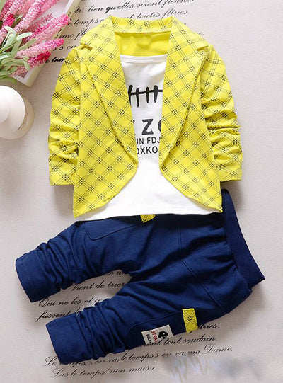 Baby Kids Button Letter Bow Clothing Sets