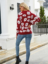 Loose Pullover Flower Sweater