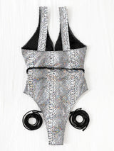 Sexy Tight Strap Backless Bronzing Swimsuit