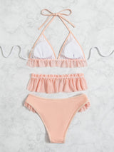 Diamond Backless Three-piece Beach Bikini