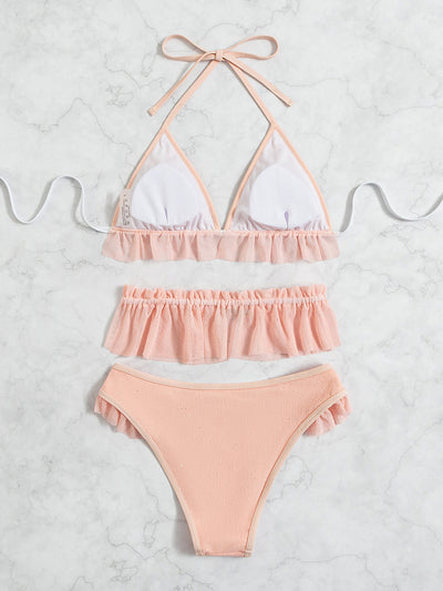 Diamond Backless Three-piece Beach Bikini