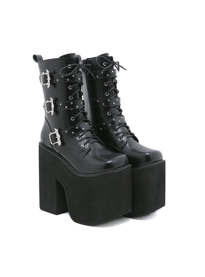 Elf buckle Super High Heel Thick Bottom Booties