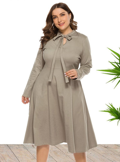 Round Neck Knit Big Swing Dress