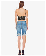 Three-dimensional Embroidered Slim Stretch Jeans