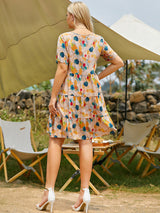 Women T-shirt Printed Dress Skirt