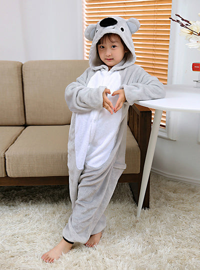 Flannel Children's Conjoined Koala Pajamas