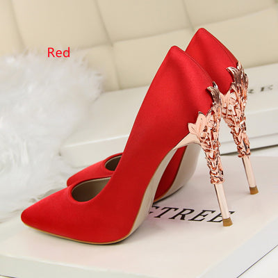 Shallow Metal Super High Heel Shoes
