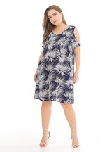 Plus Size Slim Casual Print Dress