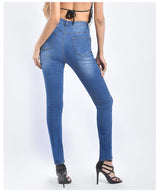 Slim Button Stretch Washed Jeans