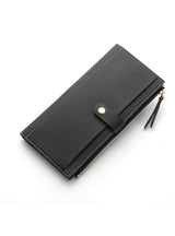 Women Wallet PU Leather Long Solid Zipper Wallet