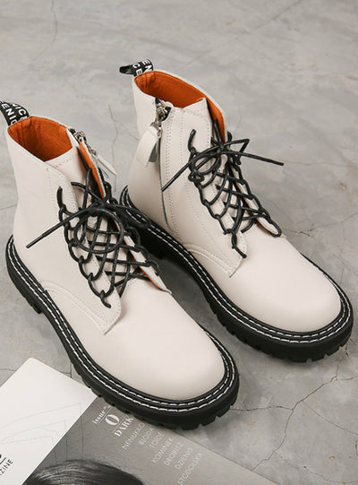 Women Shoes Ankle Leather Thick With Fur Boots