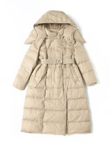 Over-the-knee Long Waist White Duck Down Coat
