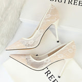 Pointed Hollow Lace Shoes