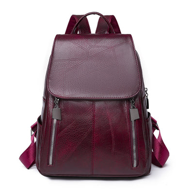 Soft Leather Lrge Capacity Backpack
