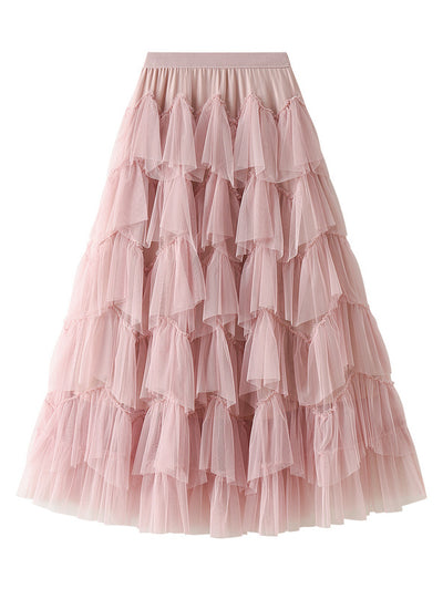 Women Yarn Splicing Cake Skirt