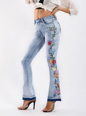 Women's 3D Embroidered Jeans Pants
