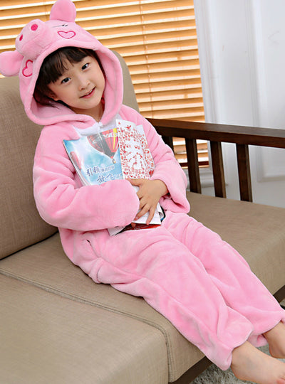 Children's Onesie Cosplay Pink Pig Animal 