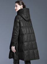 Loose and Long Big Swing White Duck Down Coat