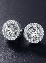 Stud Earrings For Wedding Elegant Silver Color
