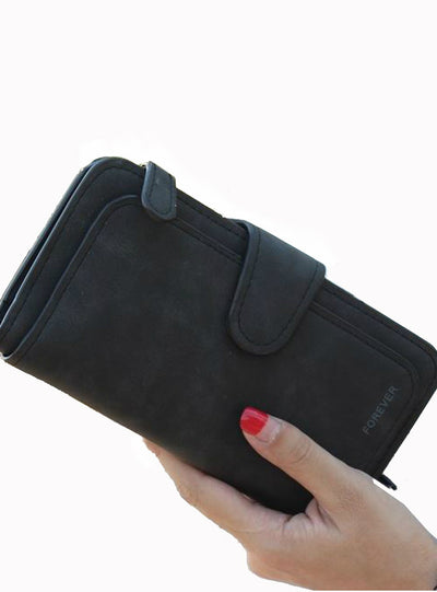 Women Wallet Design Hasp Solid Color Card Bags 