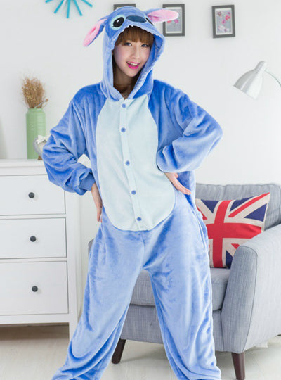 Blue Stitch Costume Pajamas Sleepwear Onesie