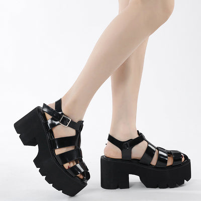 Round-headed Sponge Cake Bottom Hollow Sandal