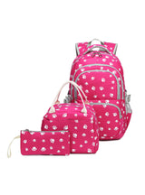 Women's Printed Backpack Student Three-piece Set