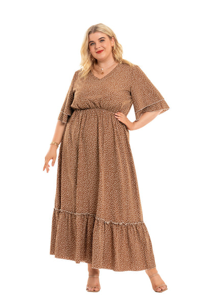 V-neck Bohemia Large Size Women's Dress