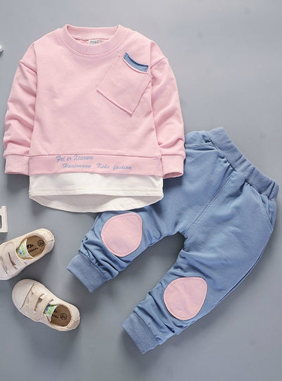 Long Sleeve T-shirt Pants 2pcs Suits Kids Clothing Sets