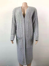 Womens Pockets Sweater Long Warm Sweater Cardigan Coat