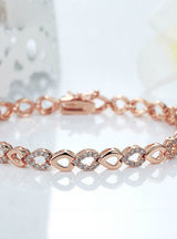 Rose Gold Heart Chain AAA Cubic Zircon Crystal