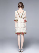 Yarn Embroidery Retro Palace Style Dress