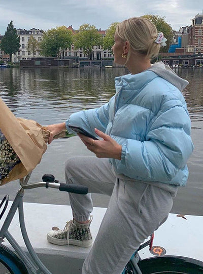 Women Short Puffer Jacket Cotton-Padded Thick