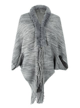 Cape Cardigan Fur Collar Tassel Sweater