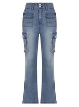 Low Waist Multi Pocket Gradient Jeans