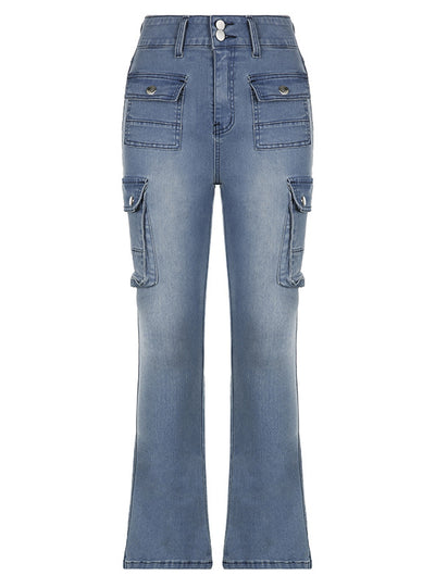 Low Waist Multi Pocket Gradient Jeans