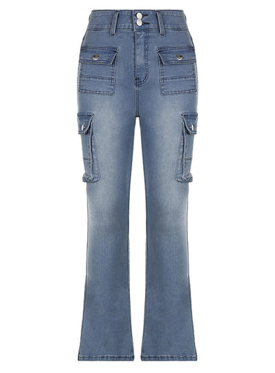 Low Waist Multi Pocket Gradient Jeans
