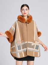 Hood Shawl Cloak Ladies Jacquard Woolen Coat