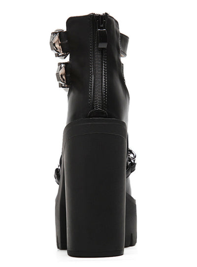 Ankle Boots For Women High Heels Casual Cut-outs 