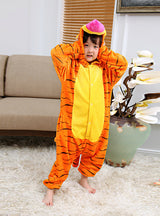 Flannel Three Dimensional Tigger Conjoined Pajamas