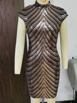 Sexy Retro Sequined Cap Sleeve Dress