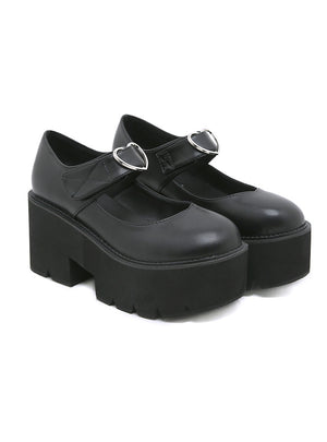 Women's Heart-shaped Buckle Shoes
