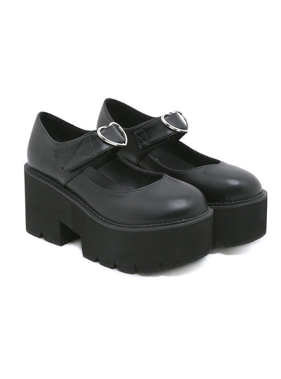 Women's Heart-shaped Buckle Shoes