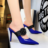 Women's Shallow-mouth Belt Buckle Slippers