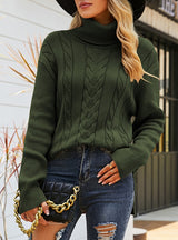 Collar-lapped Knitted Vintage Twisted Sweater